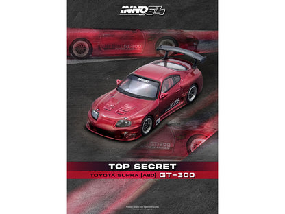 Toyota Supra (A80) "Top Secret" GT300 RHD (Right Hand Drive) Red Metallic 1/64 Diecast Model Car