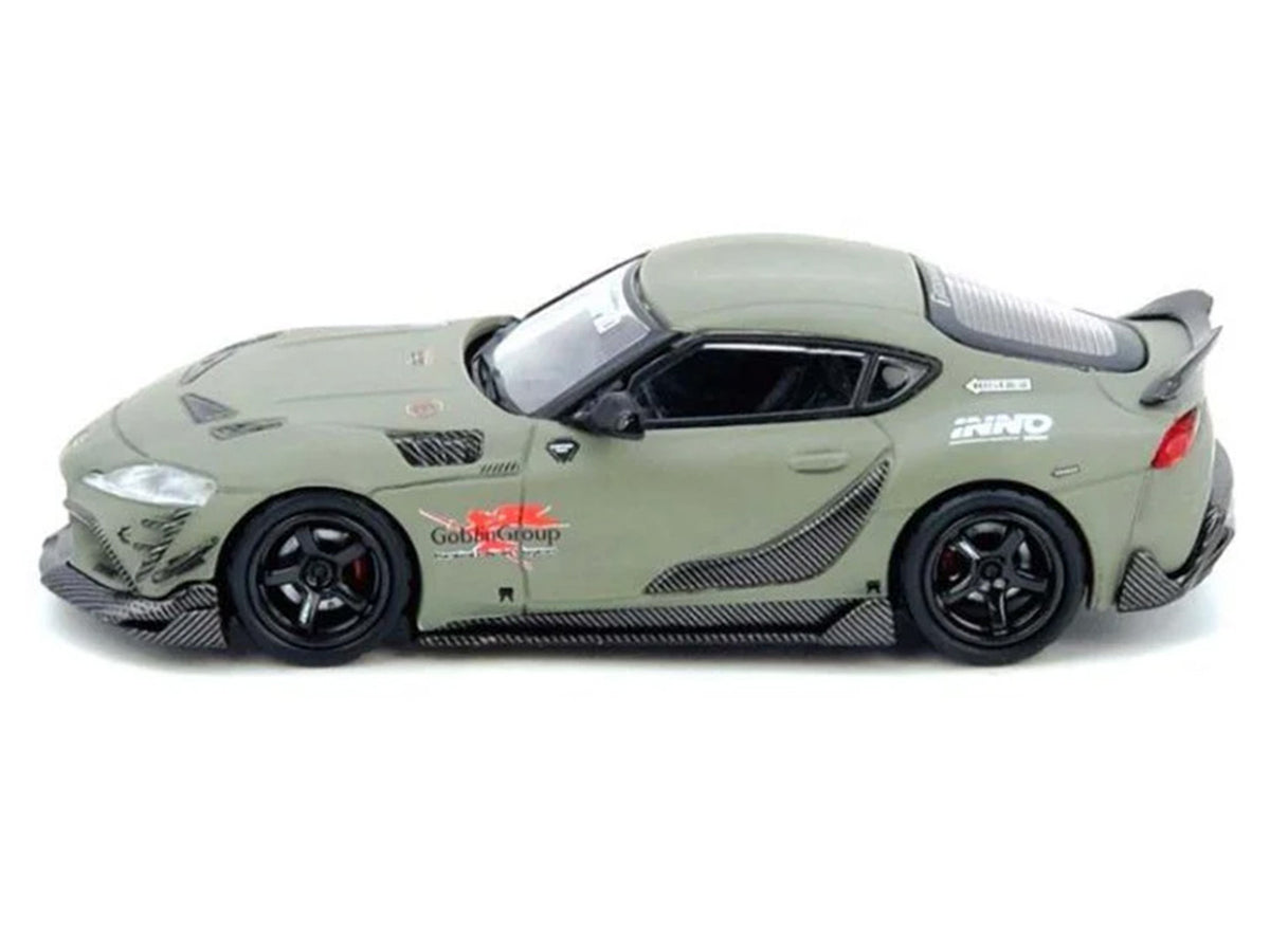 Toyota Supra (A90) "DarwinPro" Matt Green with Carbon Accents 1/64 Diecast Model Car