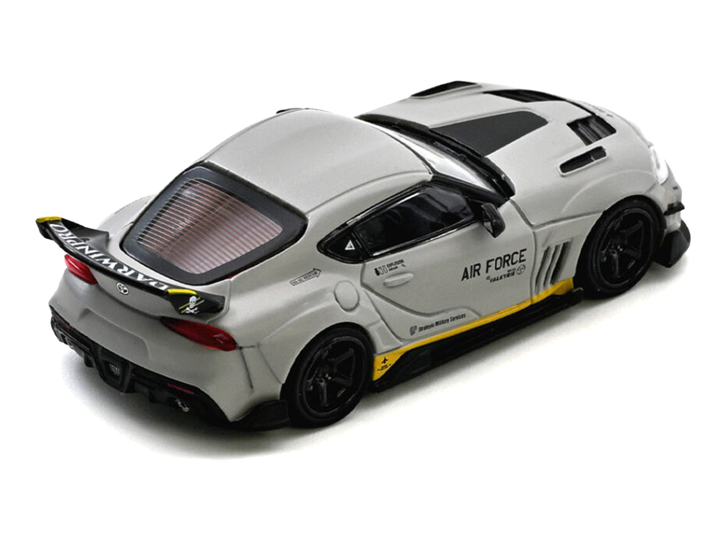 Toyota Supra (A90) WBK DarwinPro "Air Force" Matt Gray with Carbon Accents 1/64 Diecast Model Car