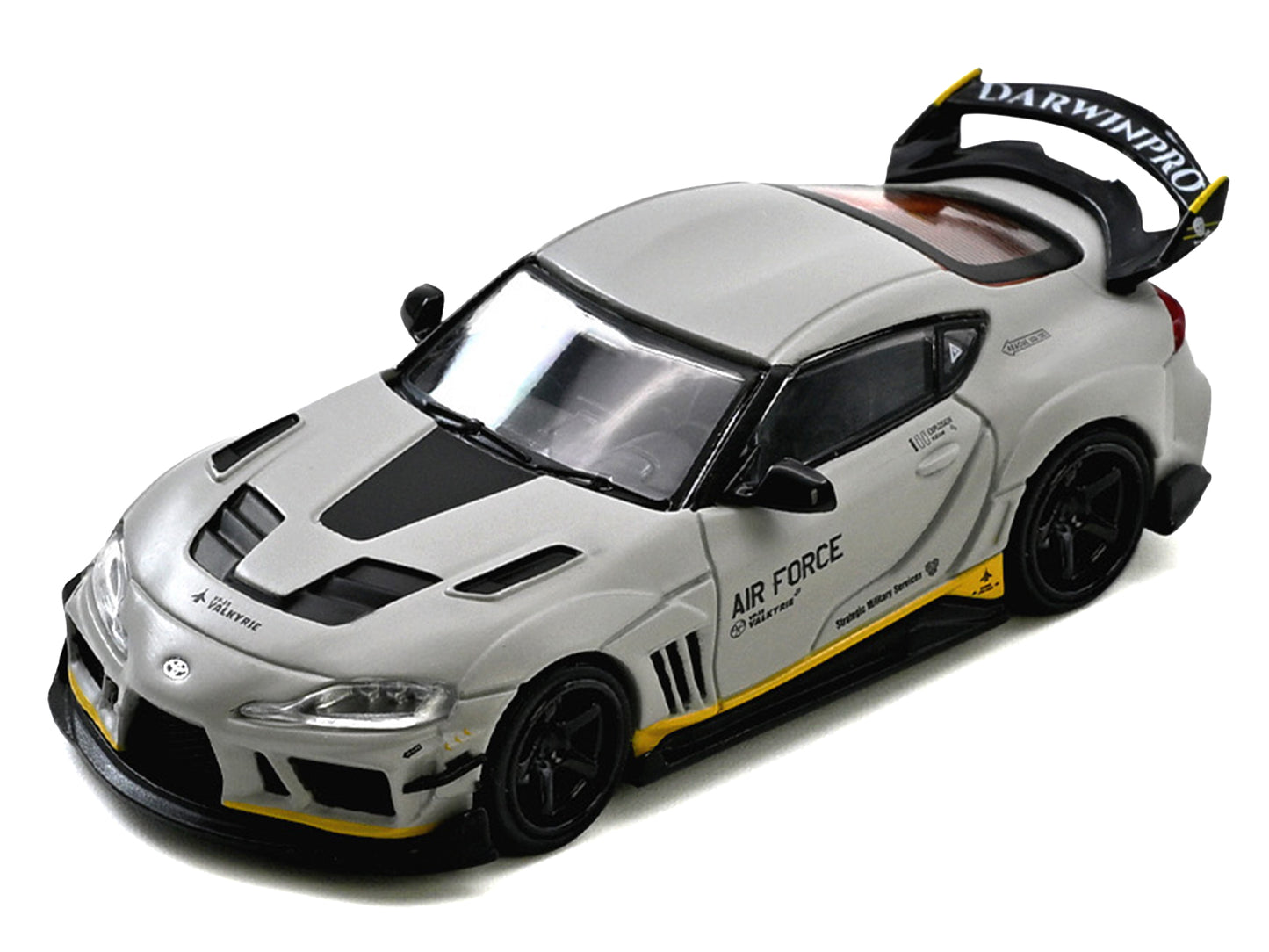 Toyota Supra (A90) WBK DarwinPro "Air Force" Matt Gray with Carbon Accents 1/64 Diecast Model Car