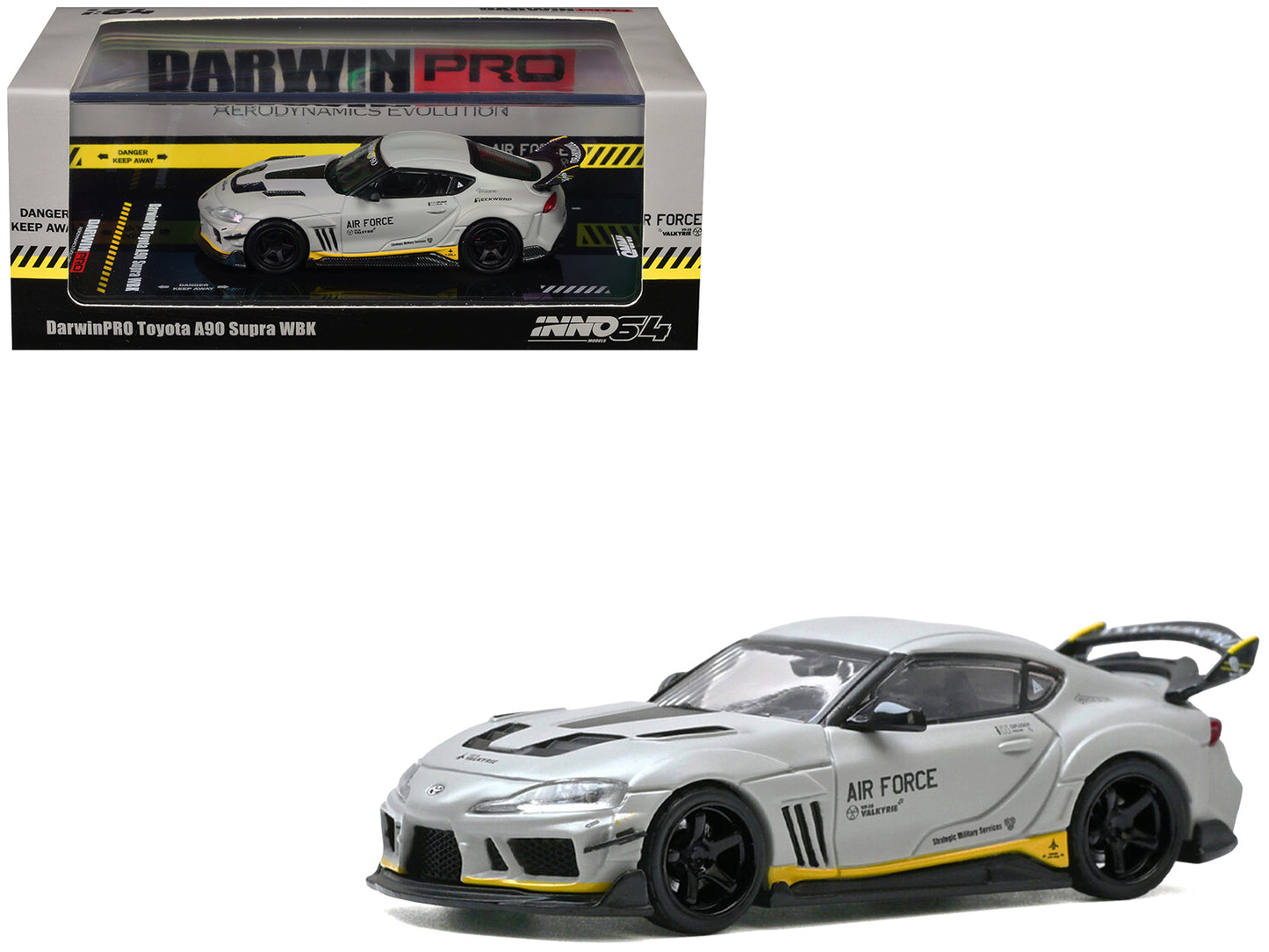 Toyota Supra (A90) WBK DarwinPro "Air Force" Matt Gray with Carbon Accents 1/64 Diecast Model Car
