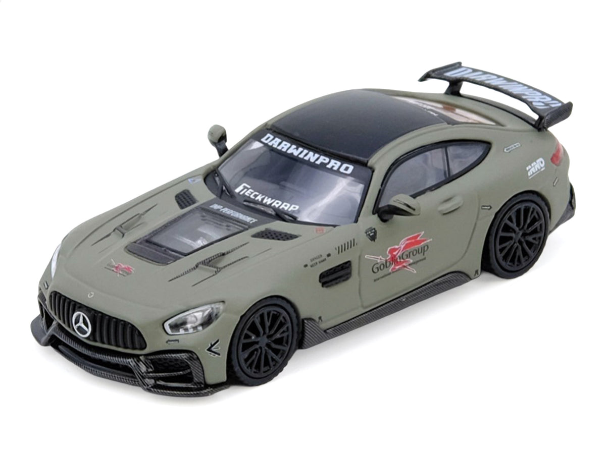 DarwinPRO iMP-Performance AMG GT "Goblin Group" Matt Green with Black Top 1/64 Diecast Model Car