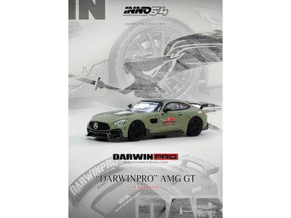 DarwinPRO iMP-Performance AMG GT "Goblin Group" Matt Green with Black Top 1/64 Diecast Model Car