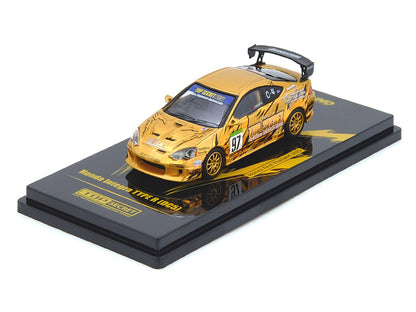 Honda Integra Type R (DC5) RHD (Right Hand Drive) #97 "Top Secret Thailand" Gold Metallic with Graphics "Honda Fest Thailand 2025"1/64 Diecast Model Car