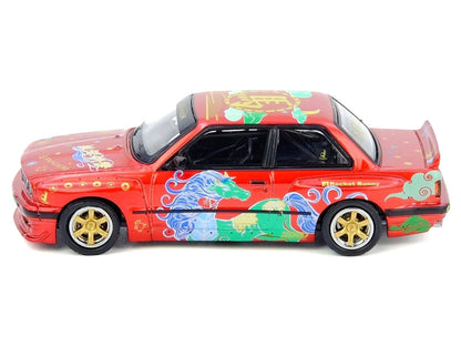 Pandem Rocket Bunny E30 "Year of the Horse - Chinese New Year 2026 Special Edition" Red Metallic with Graphics Limited Edition to 8888 pieces Worldwide 1/64 Diecast Model Car