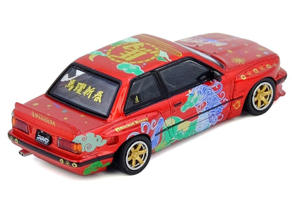 Pandem Rocket Bunny E30 "Year of the Horse - Chinese New Year 2026 Special Edition" Red Metallic with Graphics Limited Edition to 8888 pieces Worldwide 1/64 Diecast Model Car