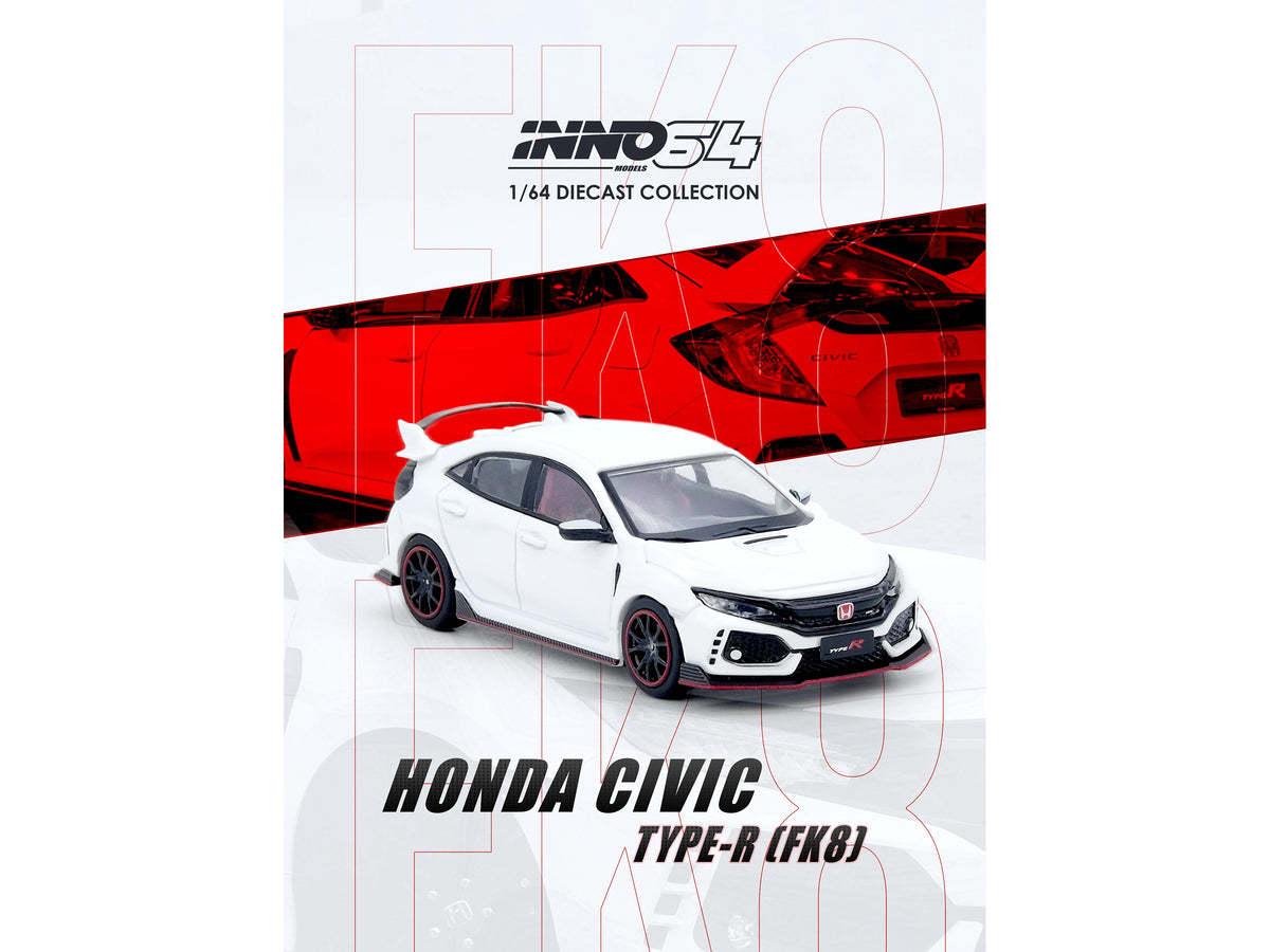 Honda Civic Type R (FK8) RHD (Right Hand Drive) White 1/64 Diecast Model Car