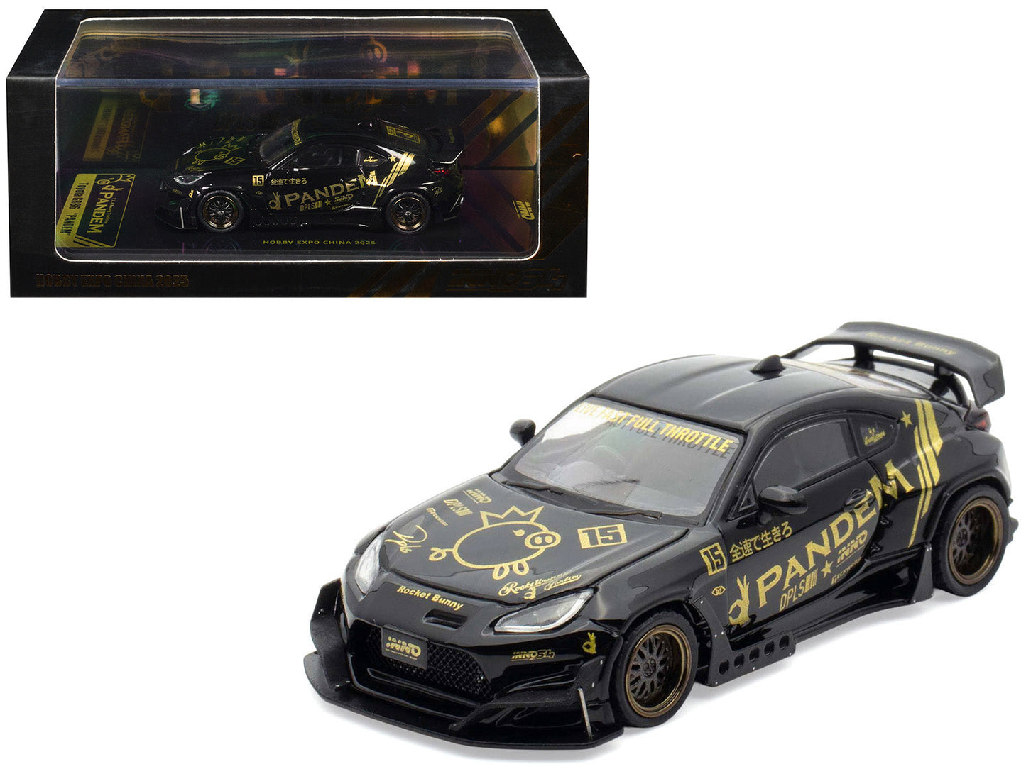 Toyota GR86 "Pandem" RHD (Right Hand Drive) Black with Gold Graphics "Hobby Expo China 2025 Event Exclusive" 1/64 Diecast Model Car