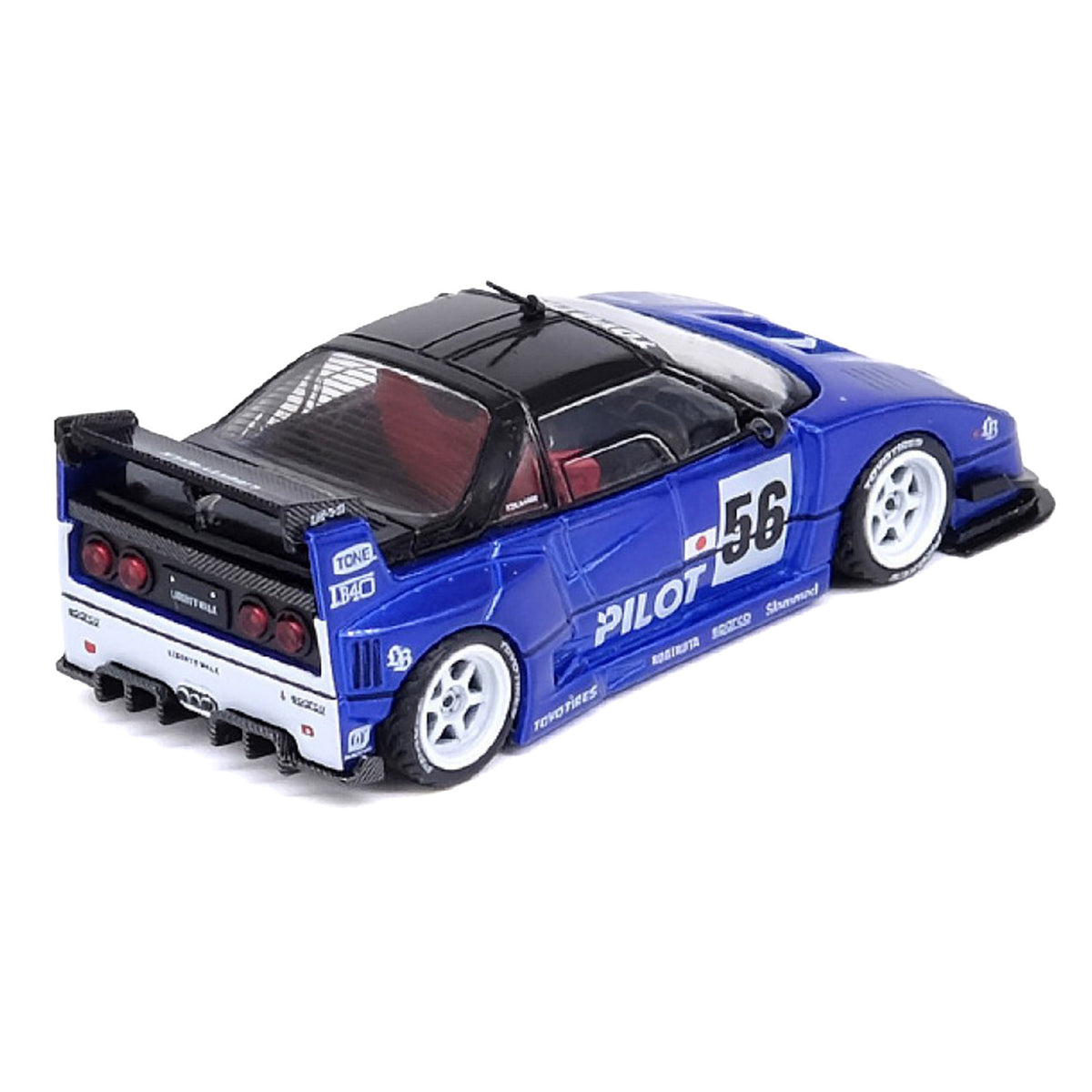 Mazda AZ-1 Liberty Walk LB40 RHD (Right Hand Drive) #56 "Pilot" Blue with Black Top 1/64 Diecast Model Car