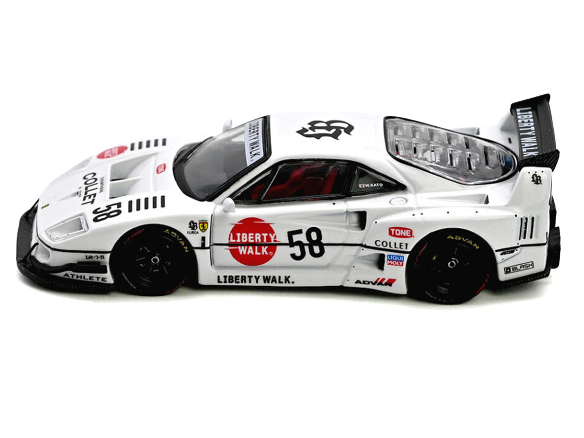 LBWK (Liberty Walk) F40 #58 White with Graphics "Collet" 1/64 Diecast Model Car