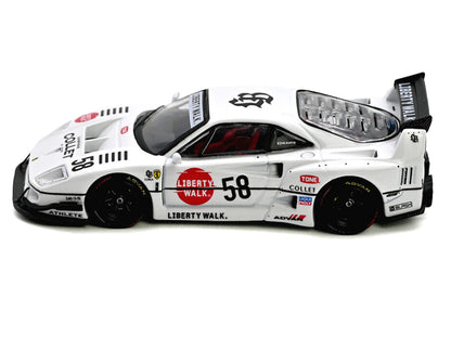 LBWK (Liberty Walk) F40 #58 White with Graphics "Collet" 1/64 Diecast Model Car