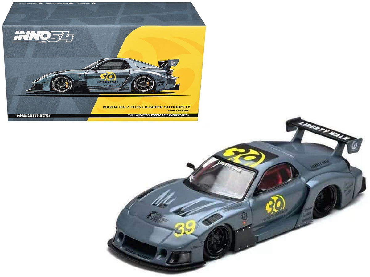 Mazda RX7 (FD3S) LB-Super Silhouette RHD (Right Hand Drive) #39 "Heng's Garage" Gray "Thailand Diecast Expo 2026 Event Edition" 1/64 Diecast Model Car