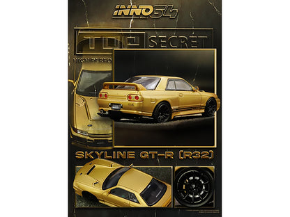 Nissan Skyline "Top Secret" BNR32 GT-R (650R) RHD (Right Hand Drive) Gold Metallic 1/64 Diecast Model Car