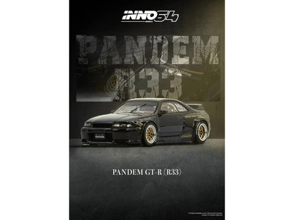 Nissan Skyline GT-R (BCNR33) RHD (Right Hand Drive) "Pandem - Rocket Bunny" Black 1/64 Diecast Model Car