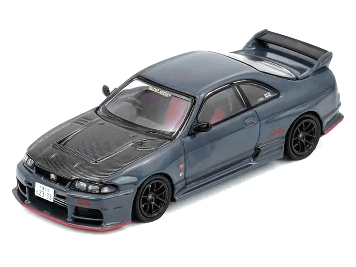 Nissan Top Secret Skyline GT-R (BCNR33) RHD (Right Hand Drive) Stealth Gray with Carbon Hood "Tokyo Auto Salon Hong Kong 2025 Event Edition" 1/64 Diecast Model Car