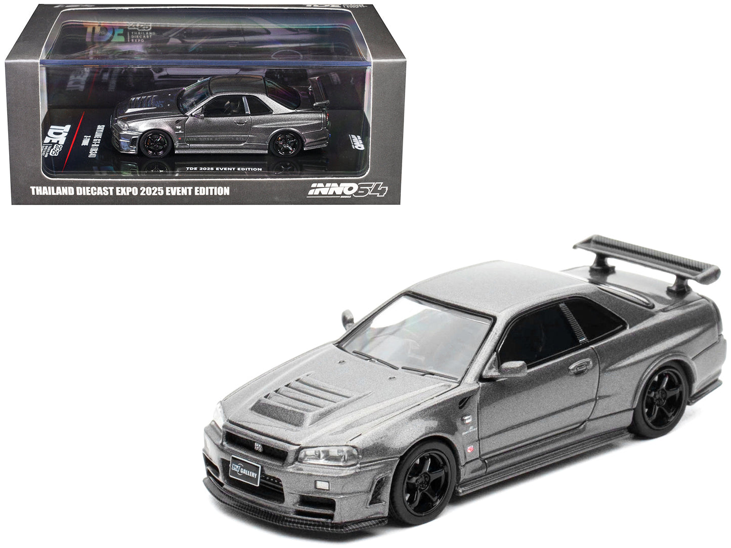 Nissan Skyline GT-R (R34) Z-Tune RHD (Right Hand Drive) Gray Metallic "Thailand Diecast Expo 2025 Event Edition" 1/64 Diecast Model Car