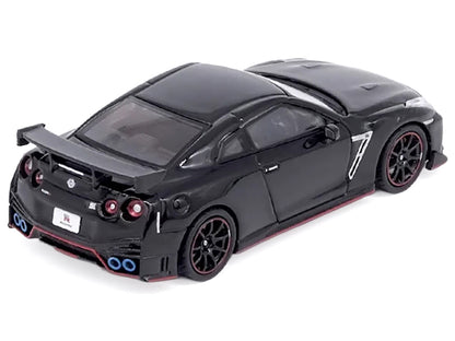 Nissan GT-R (R35) Nismo RHD (Right Hand Drive) Nismo Black with Carbon Hood and Top 1/64 Diecast Model Car