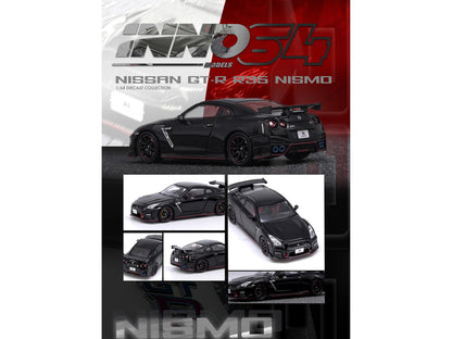 Nissan GT-R (R35) Nismo RHD (Right Hand Drive) Nismo Black with Carbon Hood and Top 1/64 Diecast Model Car