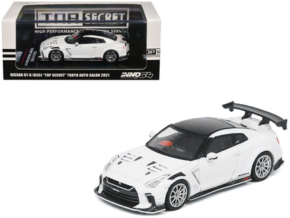 Nissan GT-R (R35) "Top Secret" RHD (Right Hand Drive) White with Black Top "Tokyo Auto Salon 2021" 1/64 Diecast Model Car