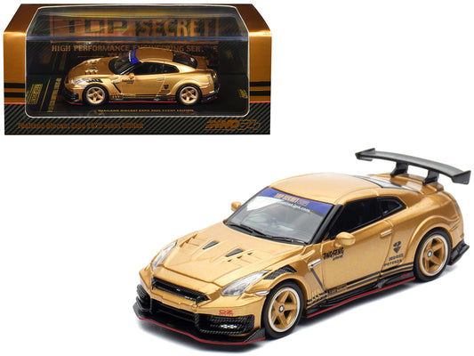 Nissan GT-R (R35) Top Secret Thailand RHD (Right Hand Drive) Gold Metallic "Thailand Diecast Expo 2025 Event Edition" 1/64 Diecast Model Car