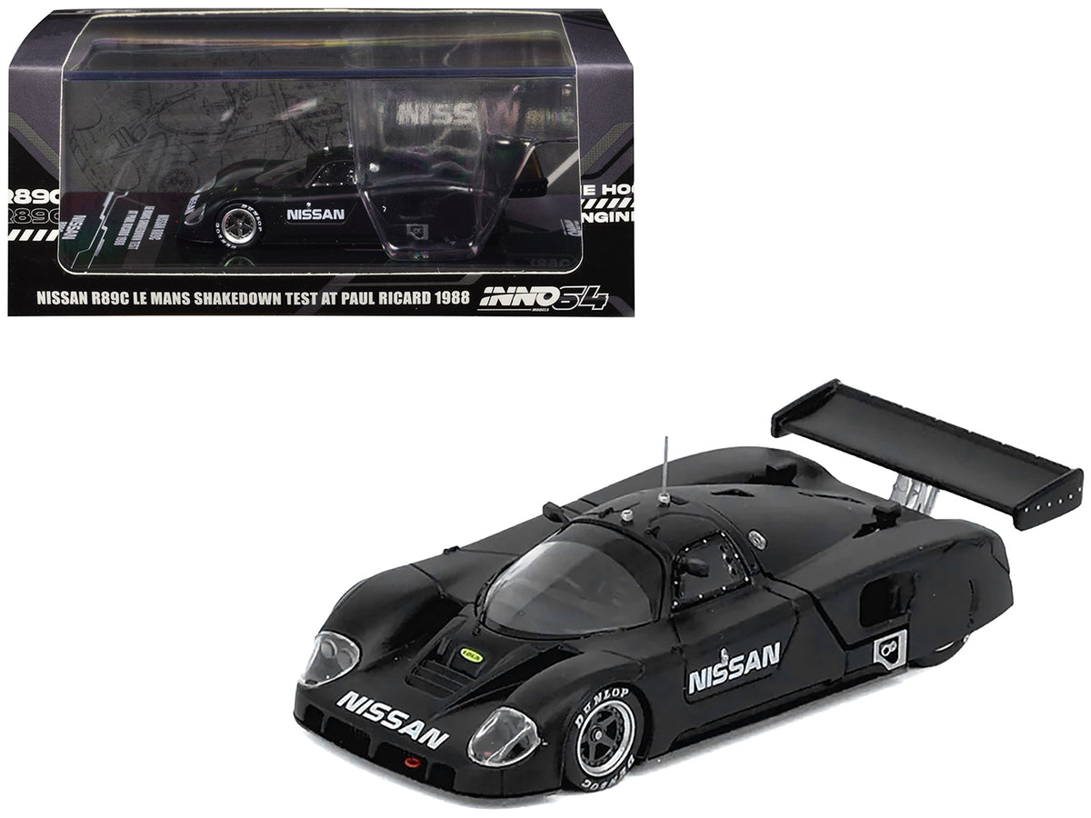 Nissan R89C Matt Black "Le Mans Shakedown Test at Paul Ricard 1988" 1/64 Diecast Model Car