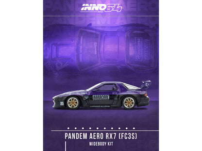 Mazda RX7 (FC3S) "Pandem Rocket Bunny" Kit Purple Metallic and Black 1/64 Diecast Model Car