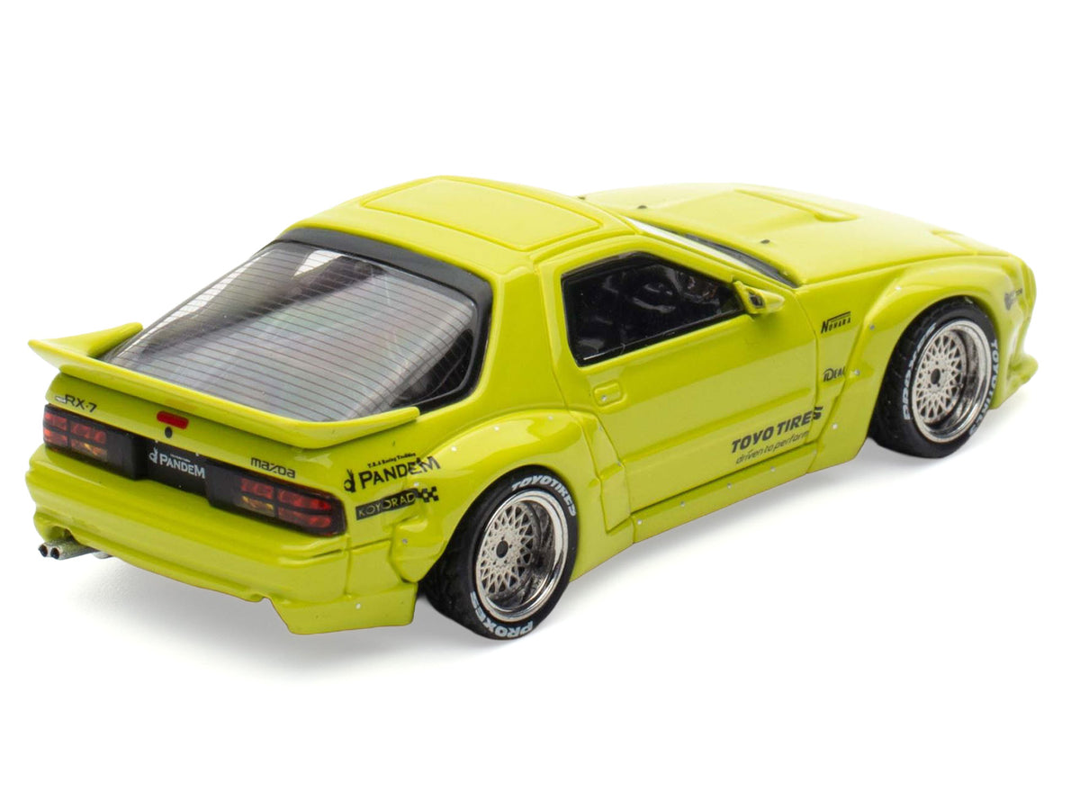 Mazda RX-7 (FC3S) "Pandem Aero" RHD (Right Hand Drive) Lime Green "The Model Car Show Malaysia 2025 Event Edition" 1/64 Diecast Model Car