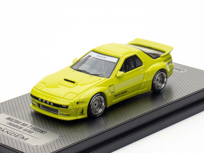 Mazda RX-7 (FC3S) "Pandem Aero" RHD (Right Hand Drive) Lime Green "The Model Car Show Malaysia 2025 Event Edition" 1/64 Diecast Model Car