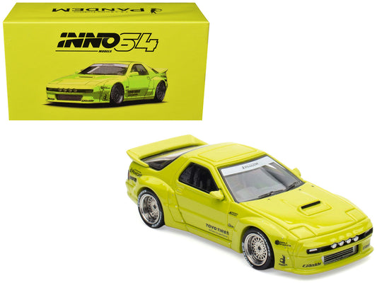 Mazda RX-7 (FC3S) "Pandem Aero" RHD (Right Hand Drive) Lime Green "The Model Car Show Malaysia 2025 Event Edition" 1/64 Diecast Model Car