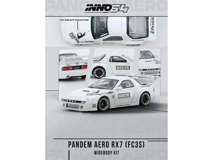Mazda RX7 (FC3S) "Pandem Aero" Widebody Kit White with Graphics 1/64 Diecast Model Car