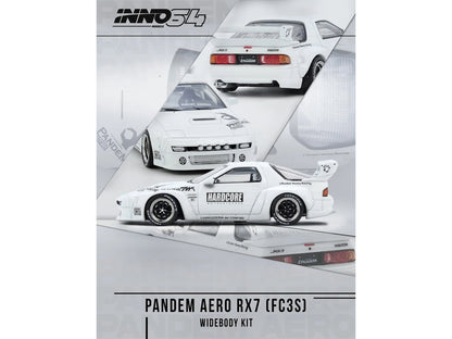 Mazda RX7 (FC3S) "Pandem Aero" Widebody Kit White with Graphics 1/64 Diecast Model Car