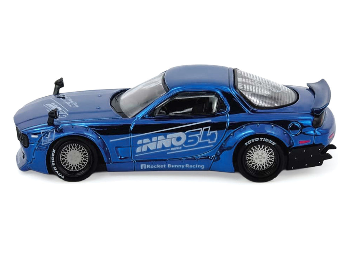 Mazda RX-7 (FD3S) RHD (Right Hand Drive) "Pandem Rocket Bunny" Blue Chrome "Tokyo Auto Salon 2026 Event Edition" 1/64 Diecast Model Car