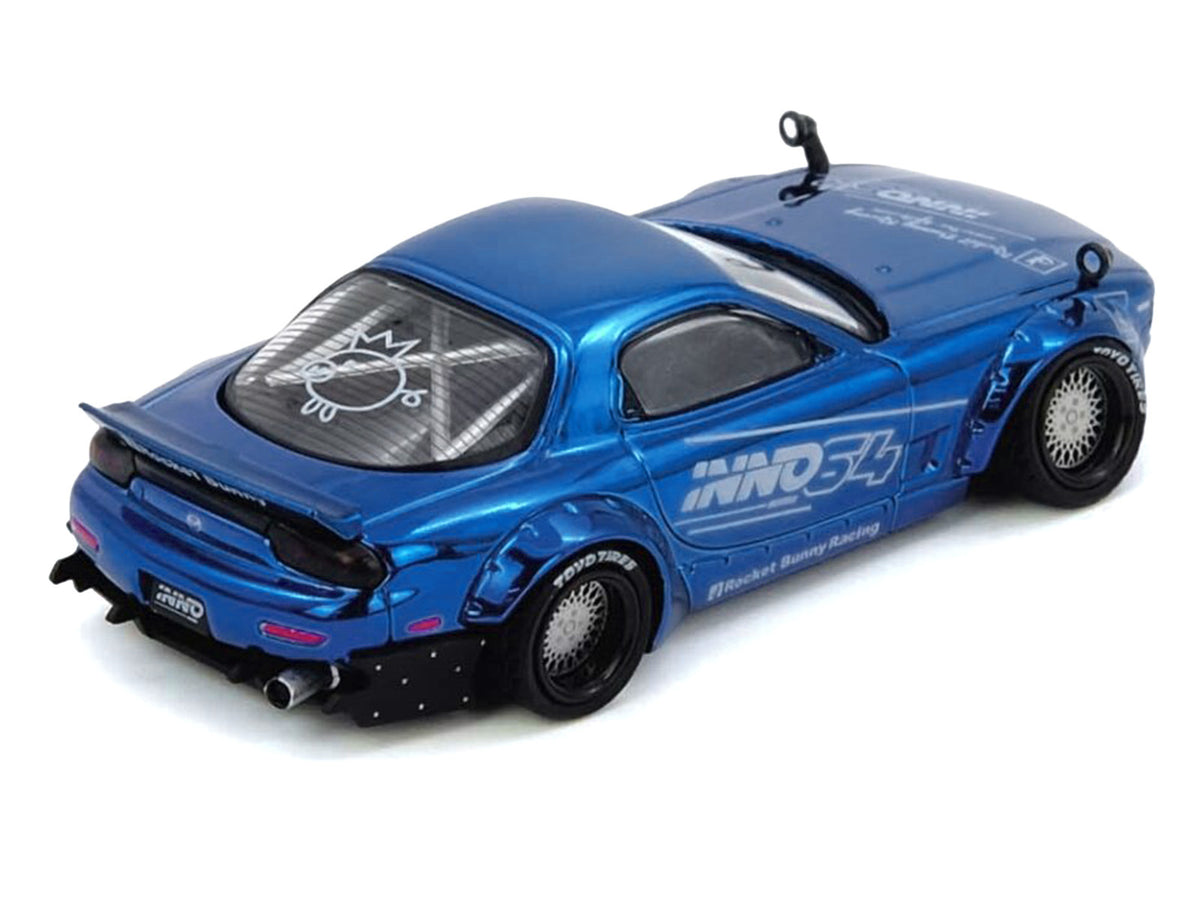 Mazda RX-7 (FD3S) RHD (Right Hand Drive) "Pandem Rocket Bunny" Blue Chrome "Tokyo Auto Salon 2026 Event Edition" 1/64 Diecast Model Car