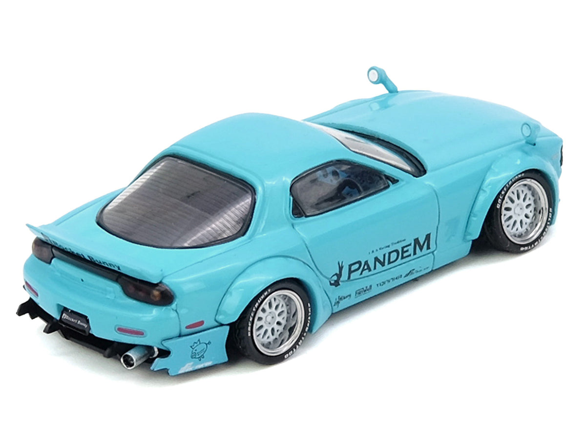 Mazda RX-7 (FD3S) RHD (Right Hand Drive) "Pandem Rocket Bunny" Light Blue 1/64 Diecast Model Car