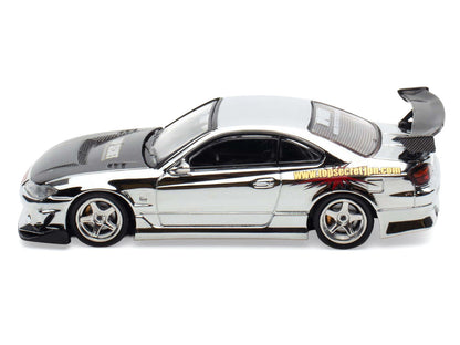 Nissan "Top Secret" Silvia (S15) RHD (Right Hand Drive) Chrome with Carbon Hood "Tokyo Auto Salon Kuala Lumpur 2025 Event Edition" 1/64 Diecast Model Car