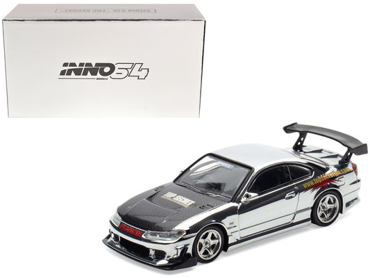 Nissan "Top Secret" Silvia (S15) RHD (Right Hand Drive) Chrome with Carbon Hood "Tokyo Auto Salon Kuala Lumpur 2025 Event Edition" 1/64 Diecast Model Car