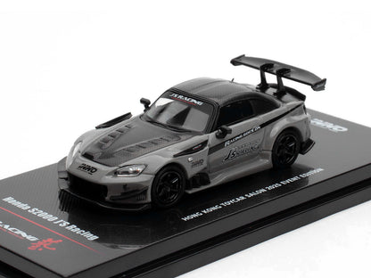 Honda S2000 RHD (Right Hand Drive) "J's Racing" Gray with Carbon Hood and Top "Hong Kong Toycar Salon 2025 Event Edition" 1/64 Diecast Model Car
