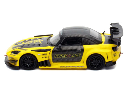 Honda S2000 RHD (Right Hand Drive) "J's Racing" Yellow with Carbon Hood and Top with Graphics "Tokyo Auto Salon Kuala Lumpur 2025 Event Edition" 1/64 Diecast Model Car
