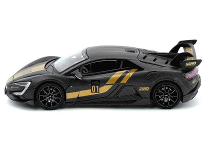 Yangwang U9 #01 Carbon Fiber with Gold Stripes "APA XPO 2025 Event Edition" 1/64 Diecast Model Car