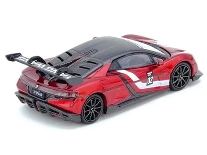 2025 Yangwang U9 Xtreme Test Car #02 Red Metallic with White Stripes and Carbon Top "World Fastest EV Supercar" 1/64 Diecast Model Car