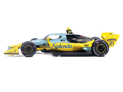 Dallara IndyCar #21 Christian Rasmussen "Splenda" Ed Carpenter Racing (Road Course Configuration) "NTT IndyCar Series" (2026) 1/18 Diecast Model Car