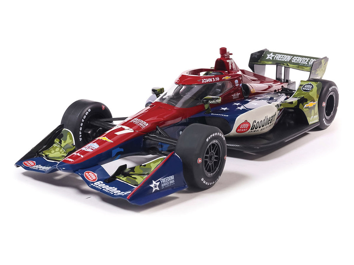 Dallara IndyCar #77 Sting Ray Robb "Goodheart Animal Health Center" Juncos Hollinger Racing (Road Course Configuration) "NTT IndyCar Series" (2026) 1/18 Diecast Model Car