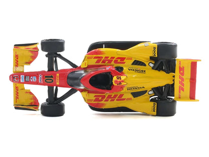 Dallara IndyCar #10 Alex Palou "DHL" Chip Ganassi Racing (Road Course Configuration) Champion "NTT IndyCar Series" (2025) with Trading Card 1/64 Diecast Model Car