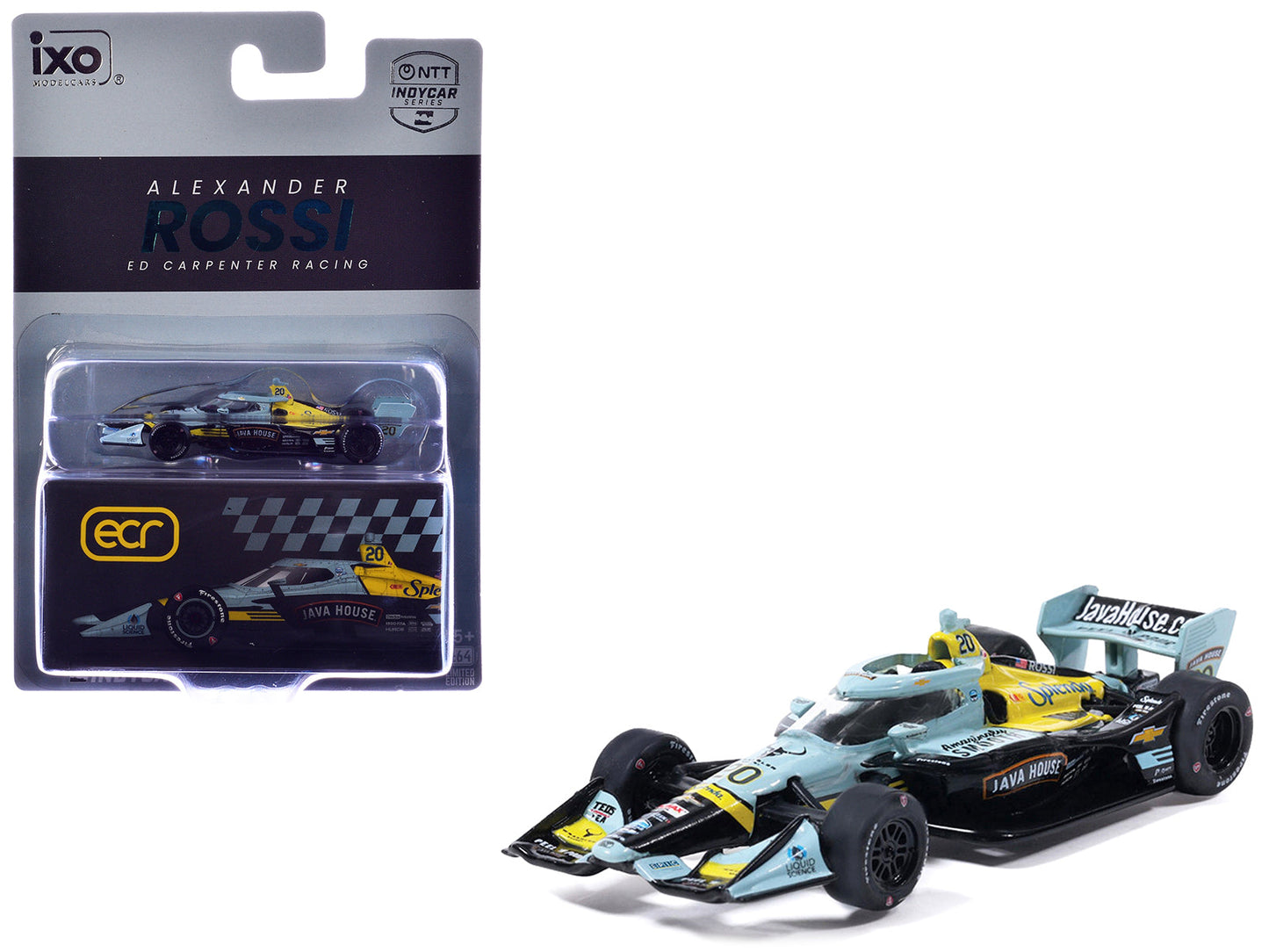 Dallara IndyCar #20 Alexander Rossi "Java House" Ed Carpenter Racing (Road Course Configuration) "NTT IndyCar Series" (2026) 1/64 Diecast Model