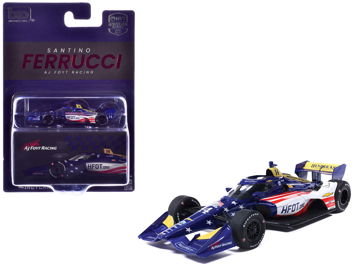 Dallara IndyCar #14 Santino Ferrucci "HFOT.Org" AJ Foyt Racing (Road Course Configuration) "NTT IndyCar Series" (2026) 1/64 Diecast Model Car