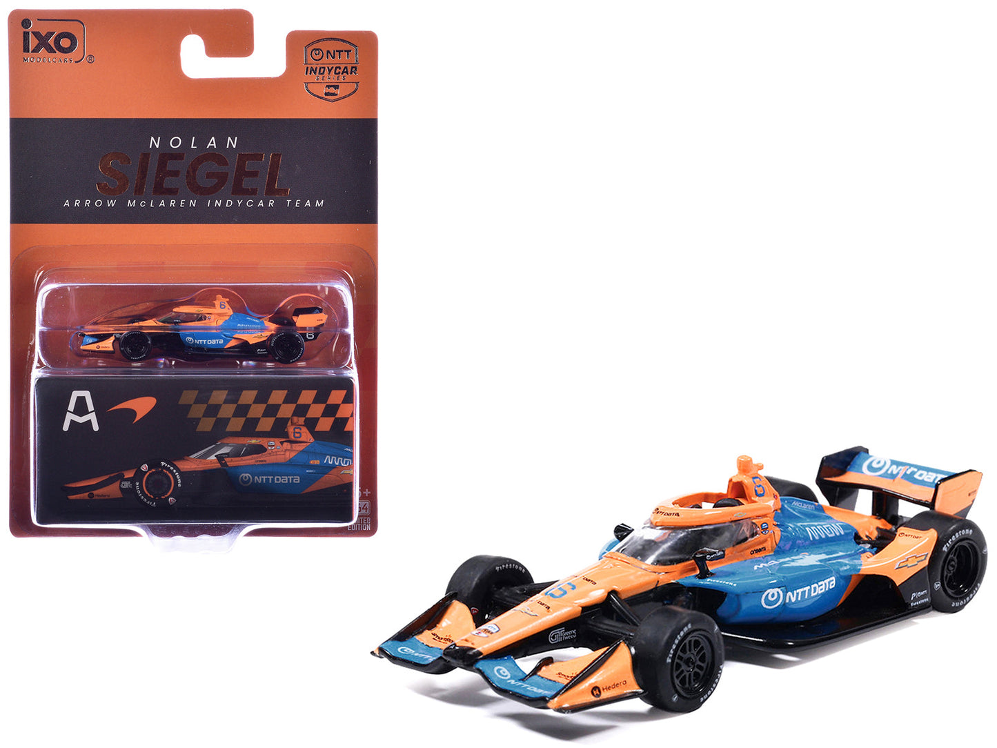 Dallara IndyCar #6 Nolan Siegel "NTT Data" Arrow McLaren IndyCar Team (Road Course Configuration) "NTT IndyCar Series" (2026) 1/64 Diecast Model