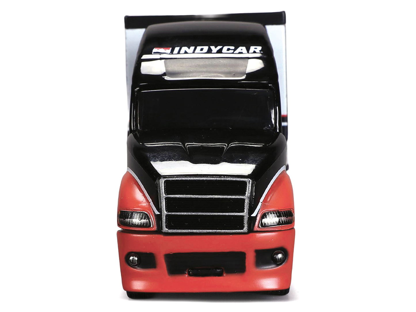 IndyCar Hauler Black and Red with Graphics 1/64 Diecast Model Car