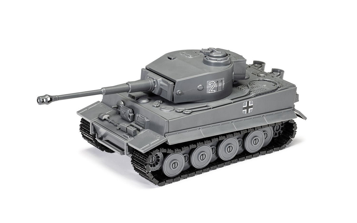 Skill 1 Model Kit Tiger I Tank "German Army" Snap Together Painted Plastic Model Tank Kit 1/35 Scale