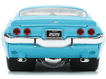1971 Chevrolet Camaro Z/28 Light Blue with White Stripes "Bigtime Muscle" Series 1/24 Diecast Model Car