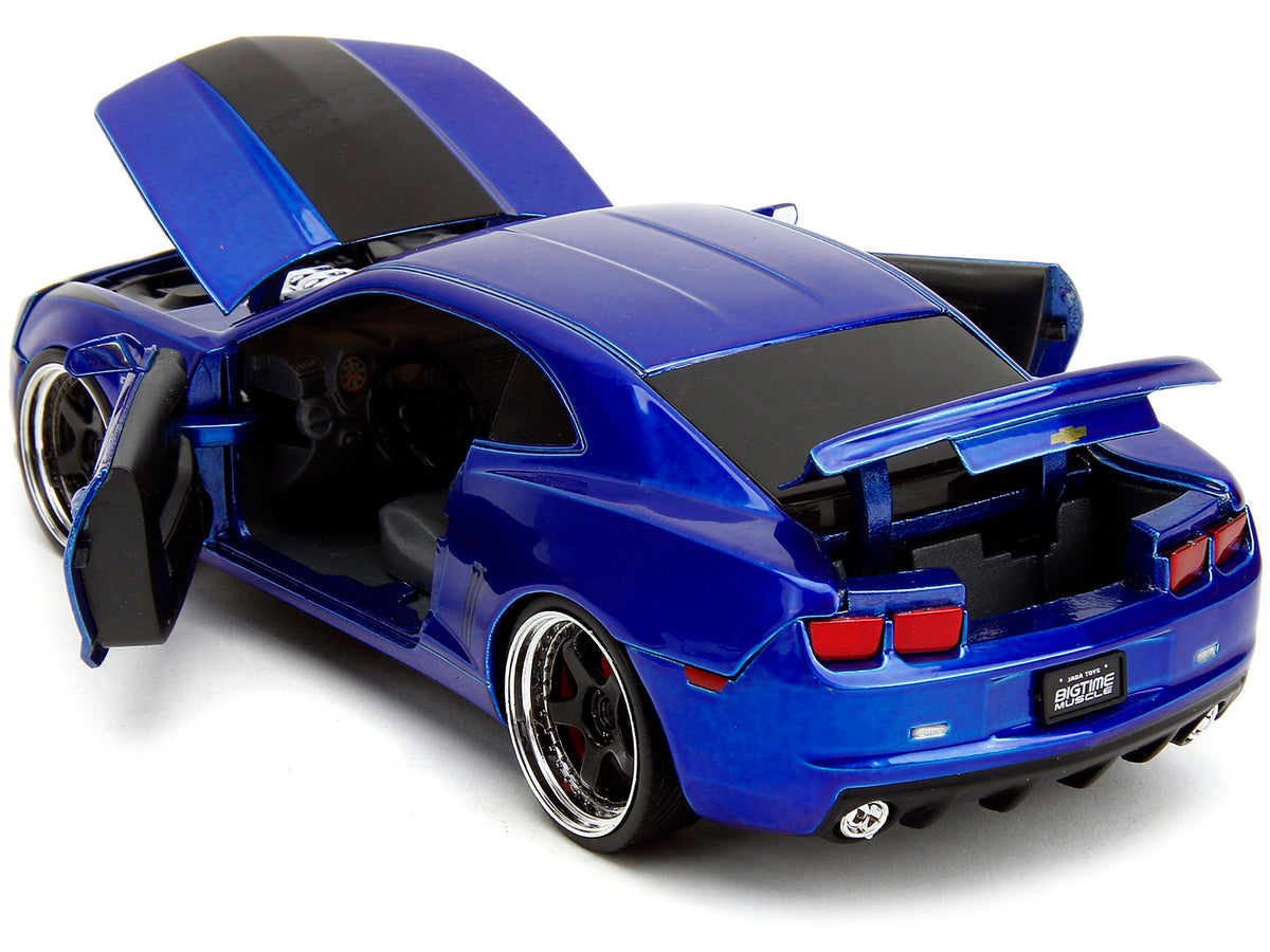 2010 Chevrolet Camaro Candy Blue with Black Hood "Bigtime Muscle" Series 1/24 Diecast Model Car